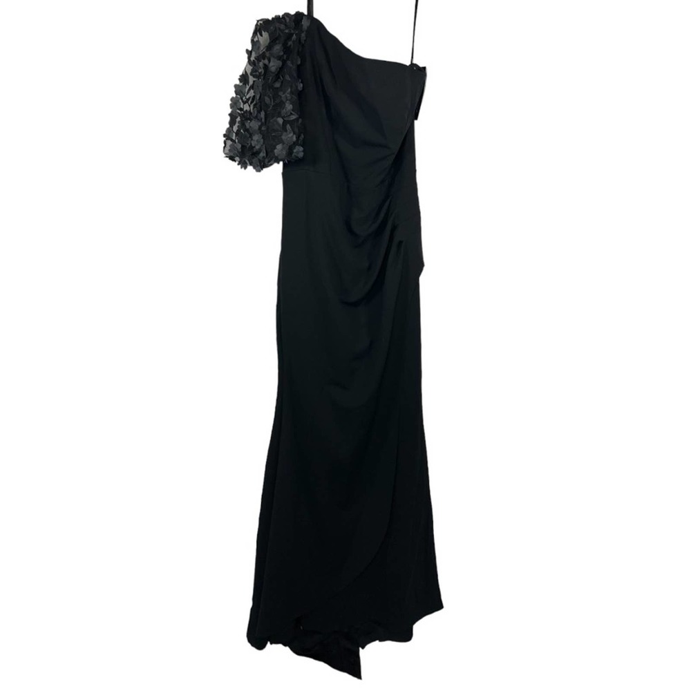 XSCAPE one-sleeve long black dress size 10